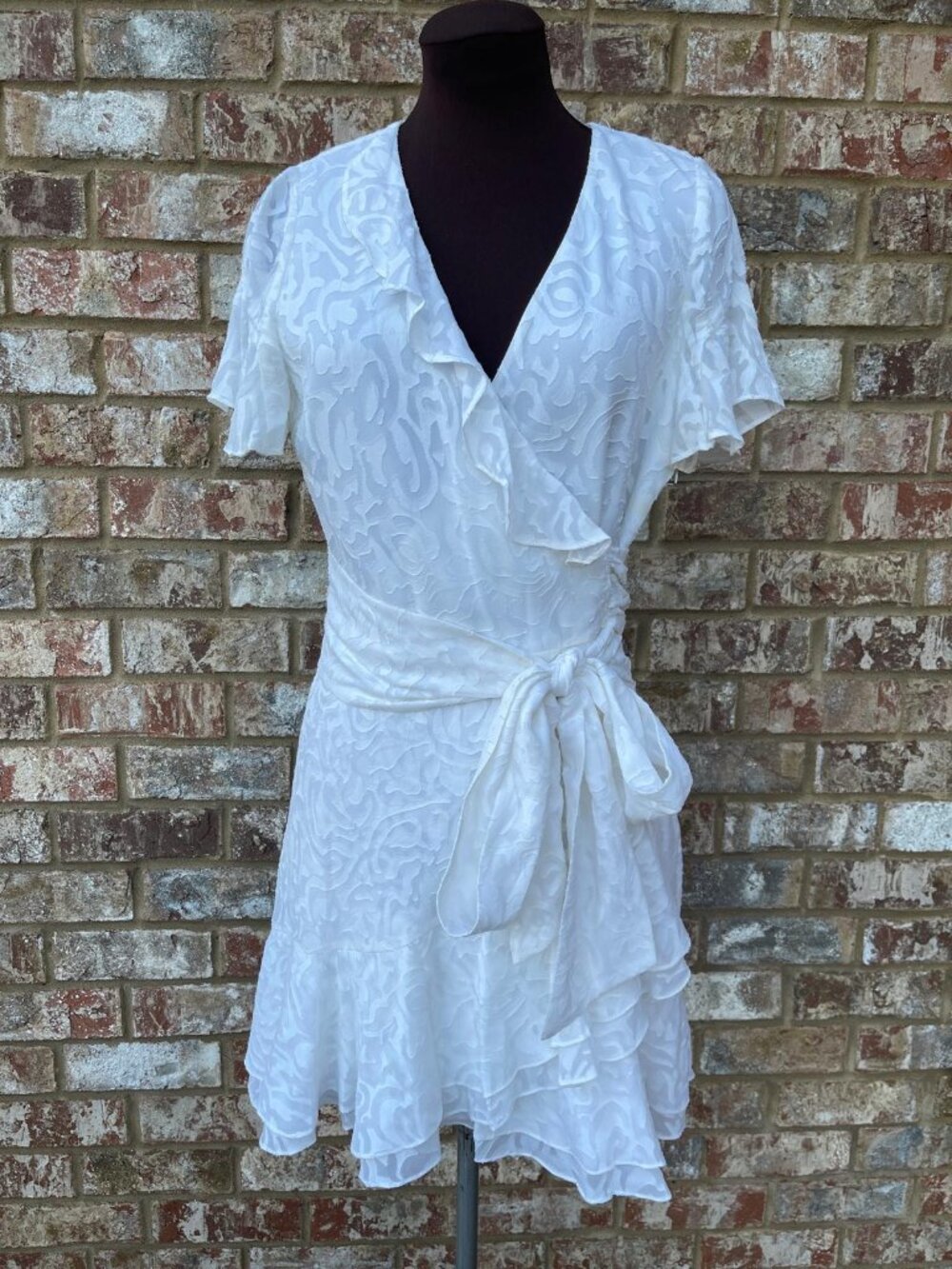 Tanya Taylor Silk Wrap White Bianca  II  Mini Dress--Petite  Size 4 Retail $495
